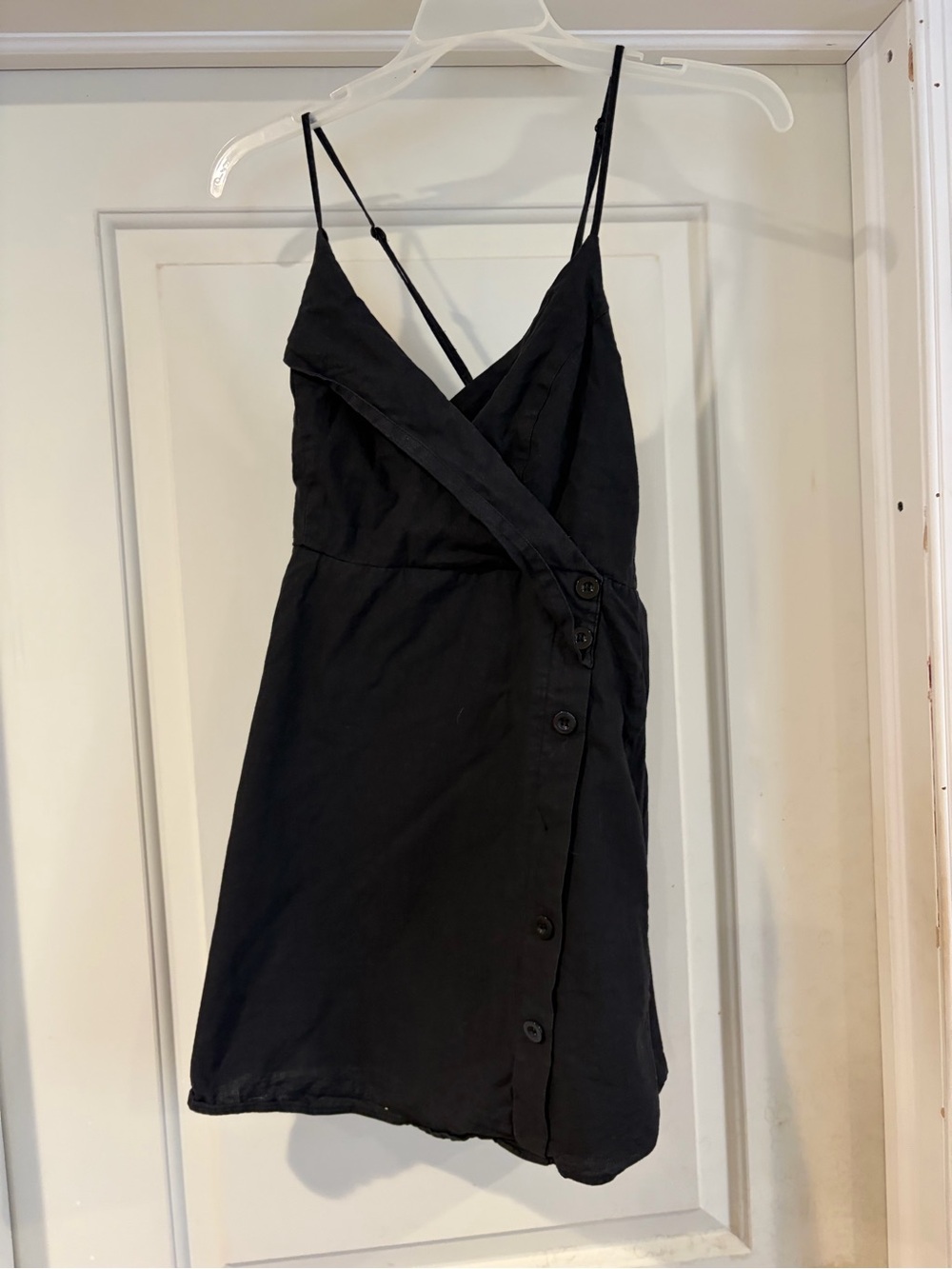 FAVLUX Black Spaghetti-Strap  Mini Dress
